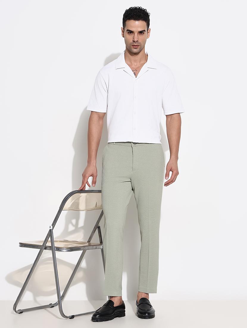 men mid rise solid flat front formal trouser - 21661444 - Standard Image - 5