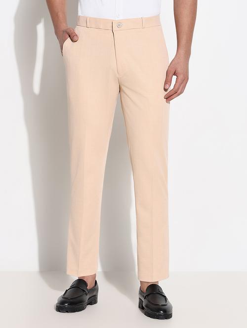 men mid rise solid flat front formal trouser - 21661445 - Standard Image - 0