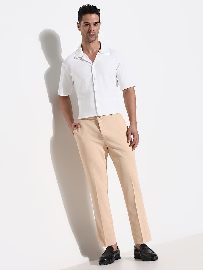 men mid rise solid flat front formal trouser - 21661445 - Standard Image - 5