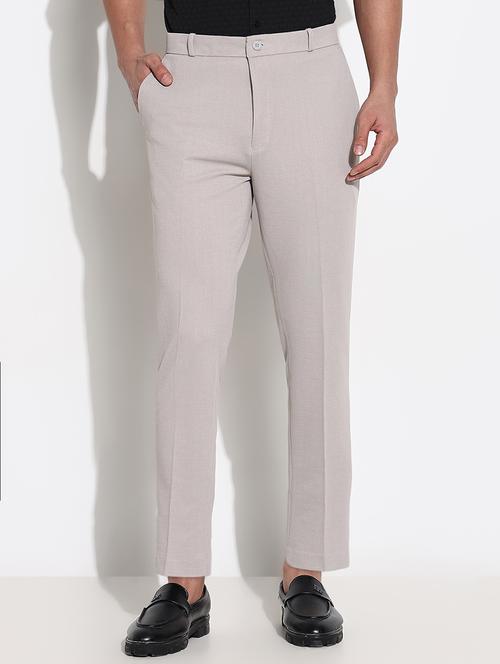 men mid rise solid flat front formal trouser - 21661446 - Standard Image - 0