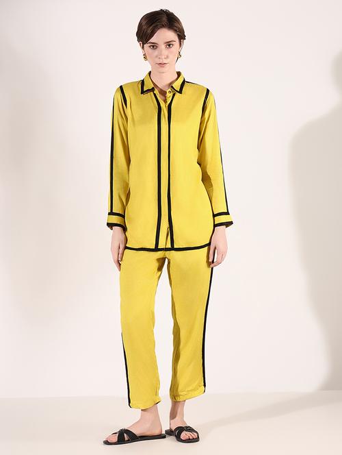 women solid shirt and trouser co-ords set - 21661464 - Standard Image - 0