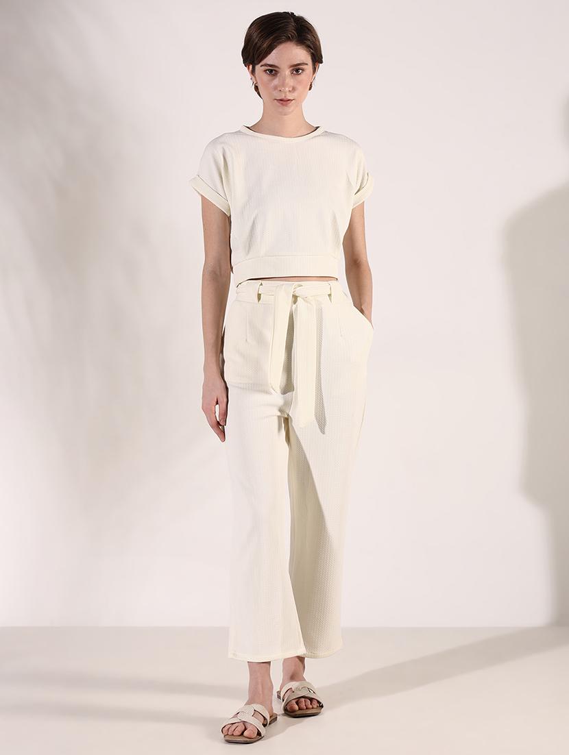 women solid top and trouser co-ords set - 21661467 - Zoom Image - 0