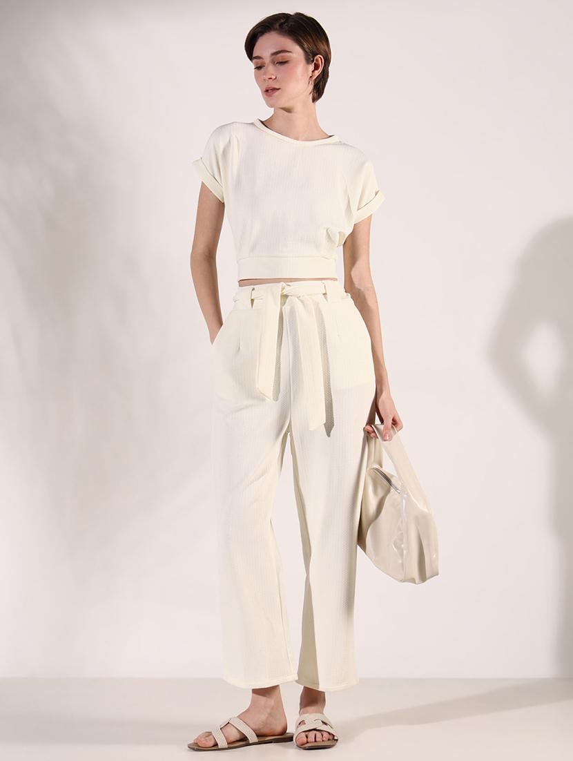 women solid top and trouser co-ords set - 21661467 - Standard Image - 5