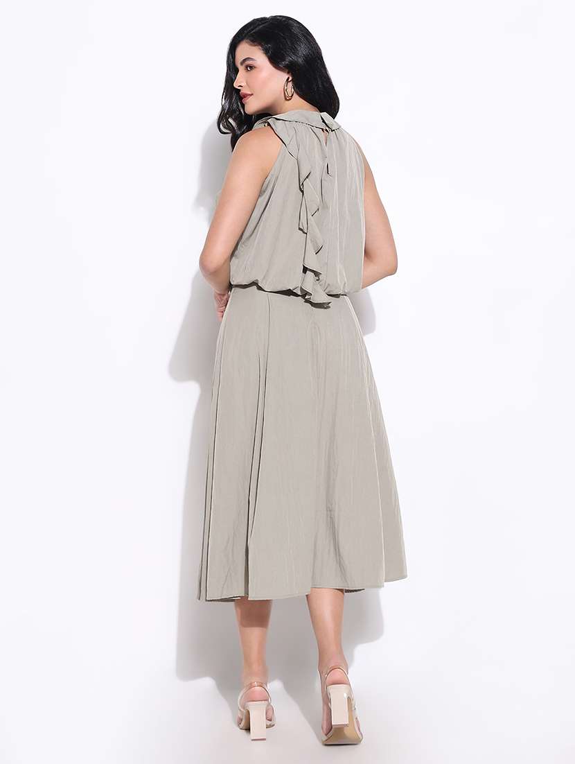 women grey solid top and skirt co-ords set - 21661471 -  Standard Image - 3