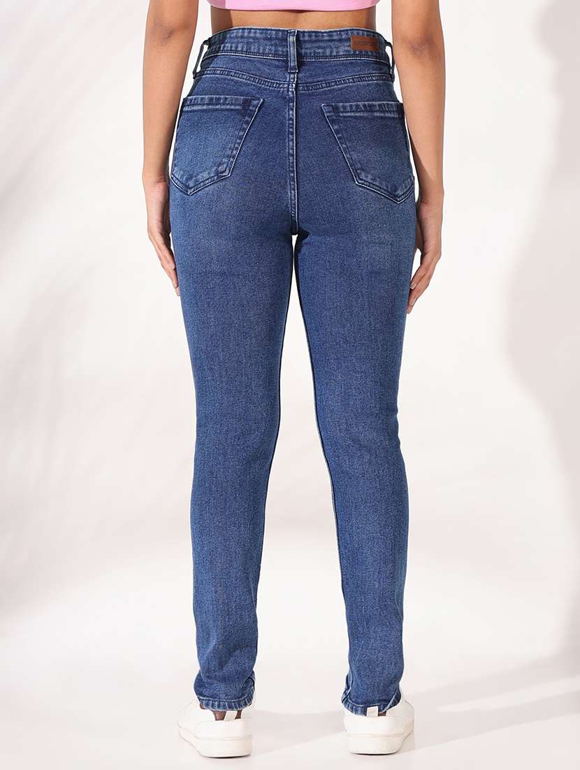 women solid high rise slim fit jean - 21661509 - Standard Image - 3
