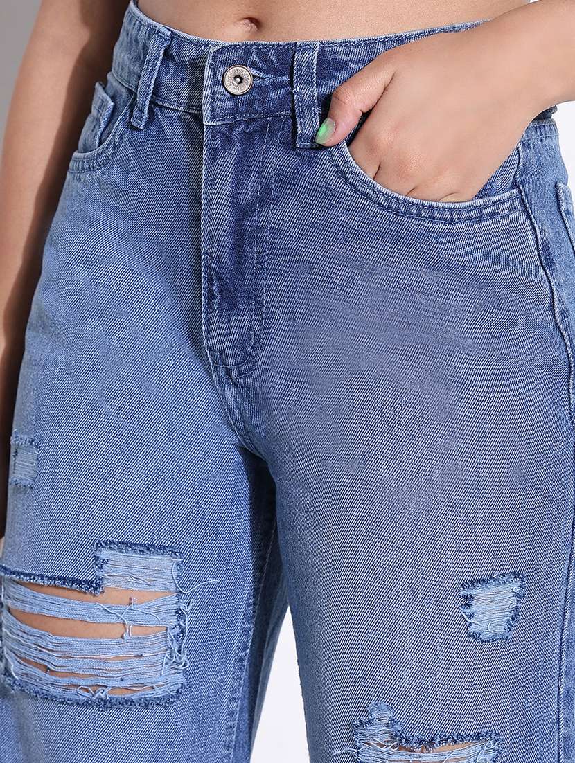 women high rise denim jeans - 21661511 - Standard Image - 5