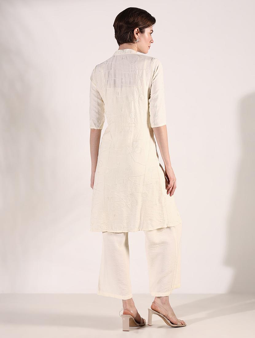 women solid shoulder strap jumpsuit with shrug - 21661524 - Standard Image - 3