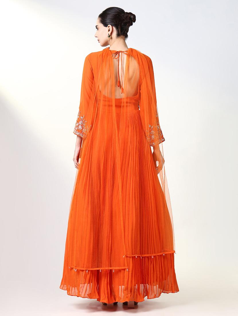 women embroidered flared kurta with dupatta - 21661549 - Standard Image - 3