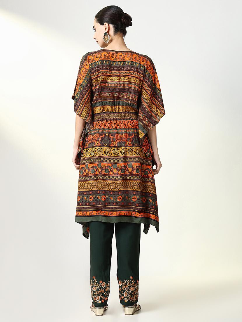 women printed kimono sleeve kaftan set - 21661576 - Standard Image - 3