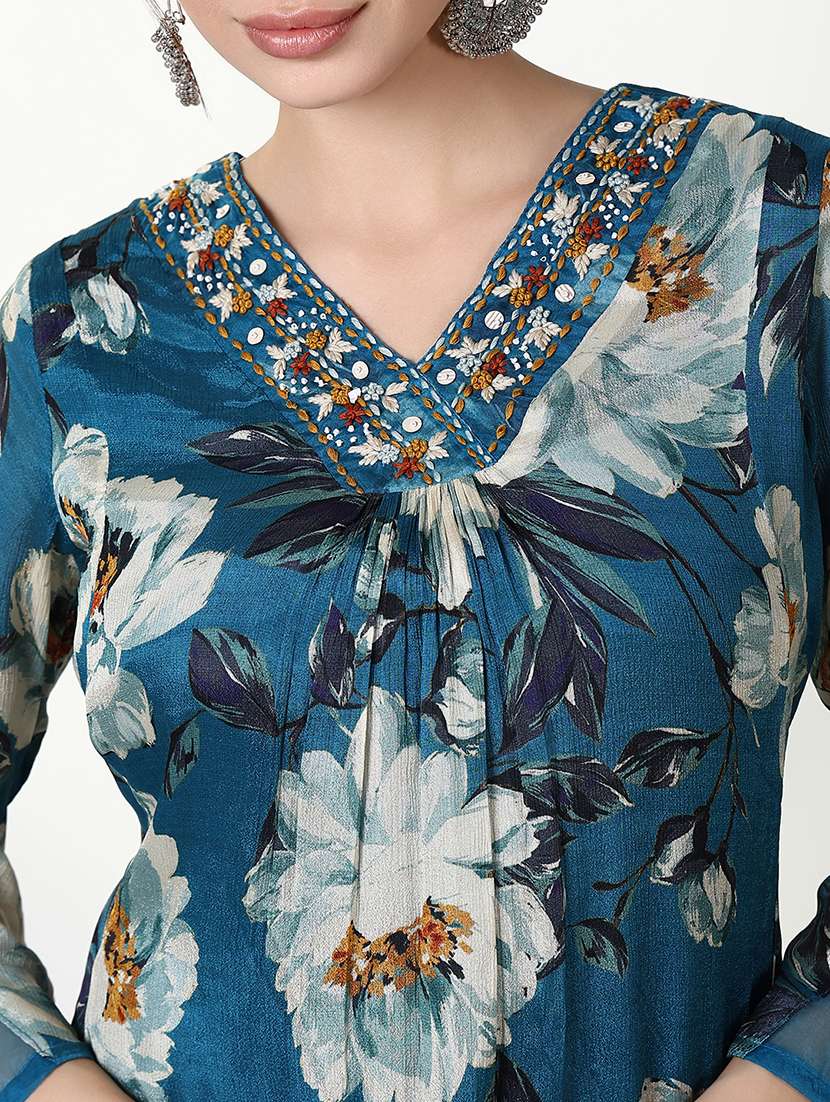 women floral kurta pant set with dupatta - 21661590 -  Standard Image - 5