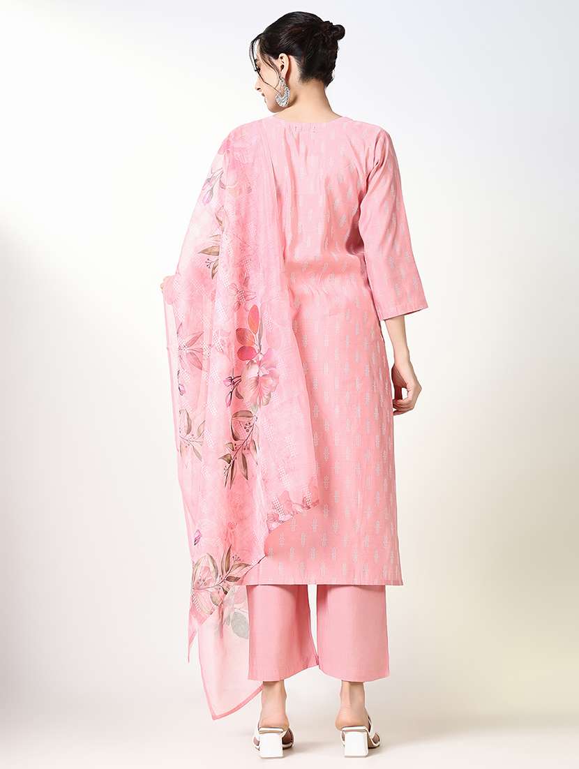 women three quarter sleeve kurta pant with dupatta set - 21661621 -  Standard Image - 3