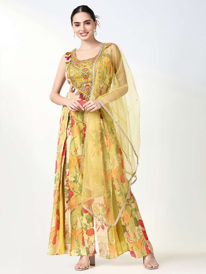 women floral printed sleeveless fusion set - 21661640 - Zoom Image - 0