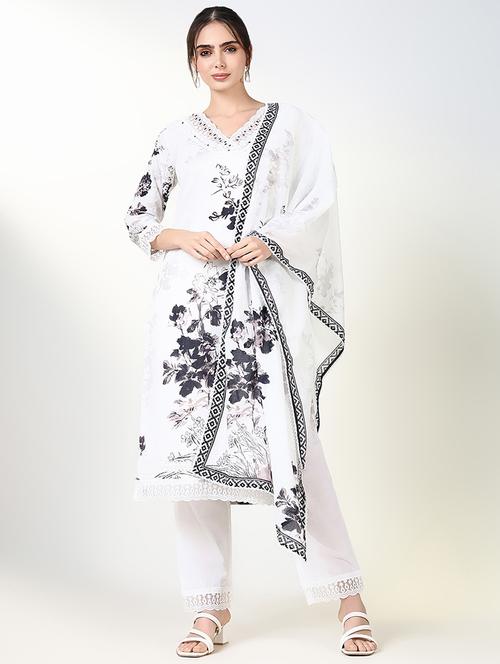 women floral printed kurta pant set with dupatta - 21661642 - Standard Image - 0