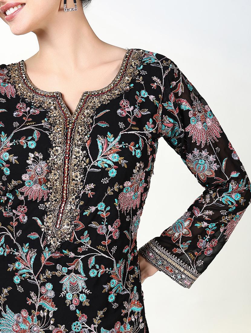 women embroidered long sleeve kurta pant with dupatta set - 21661649 - Standard Image - 5