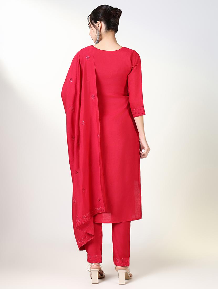 women embroidered kurta pant set with dupatta - 21661659 - Standard Image - 3