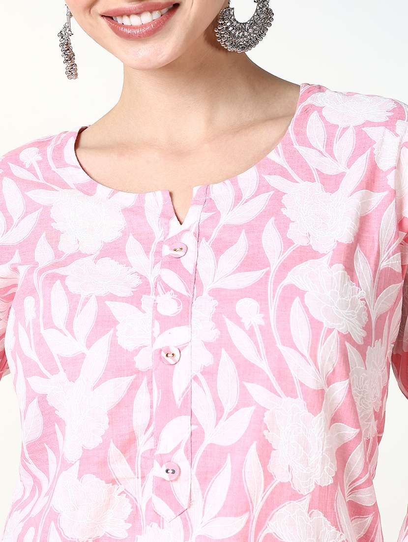 women three quarter sleeve straight kurti - 21661679 -  Standard Image - 5