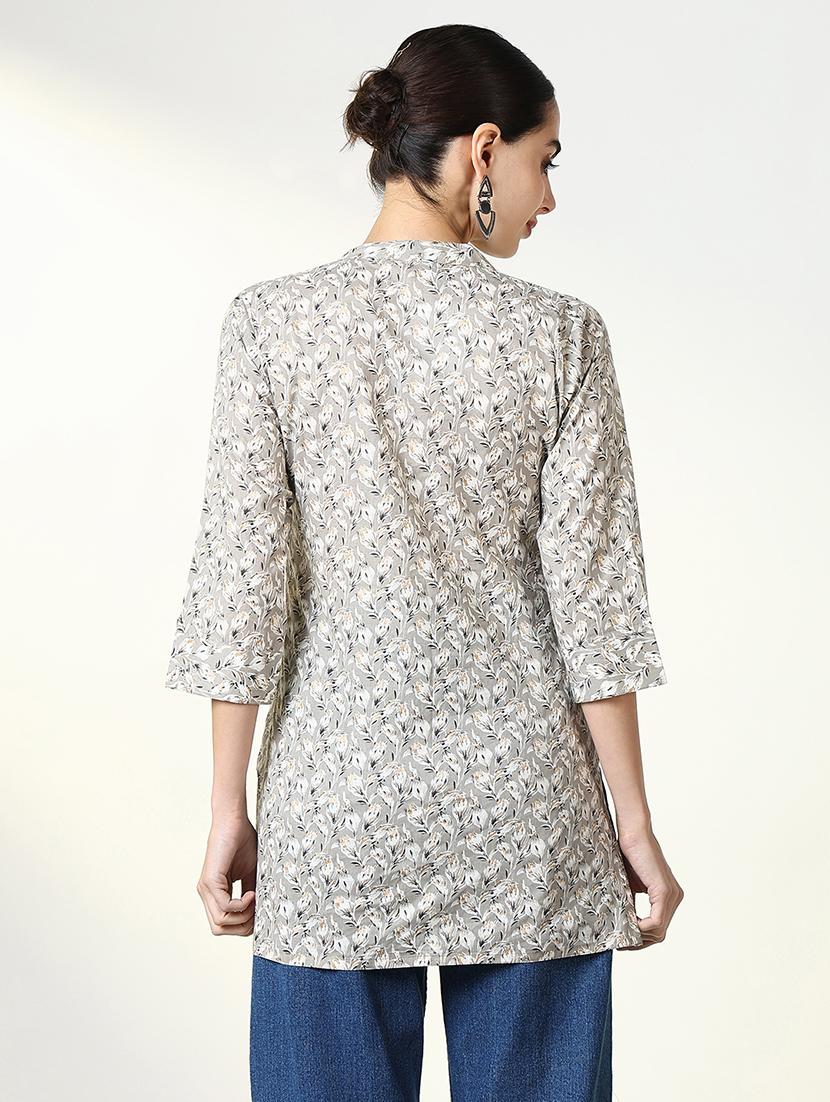 women three quarter sleeve straight kurti - 21661681 - Standard Image - 3