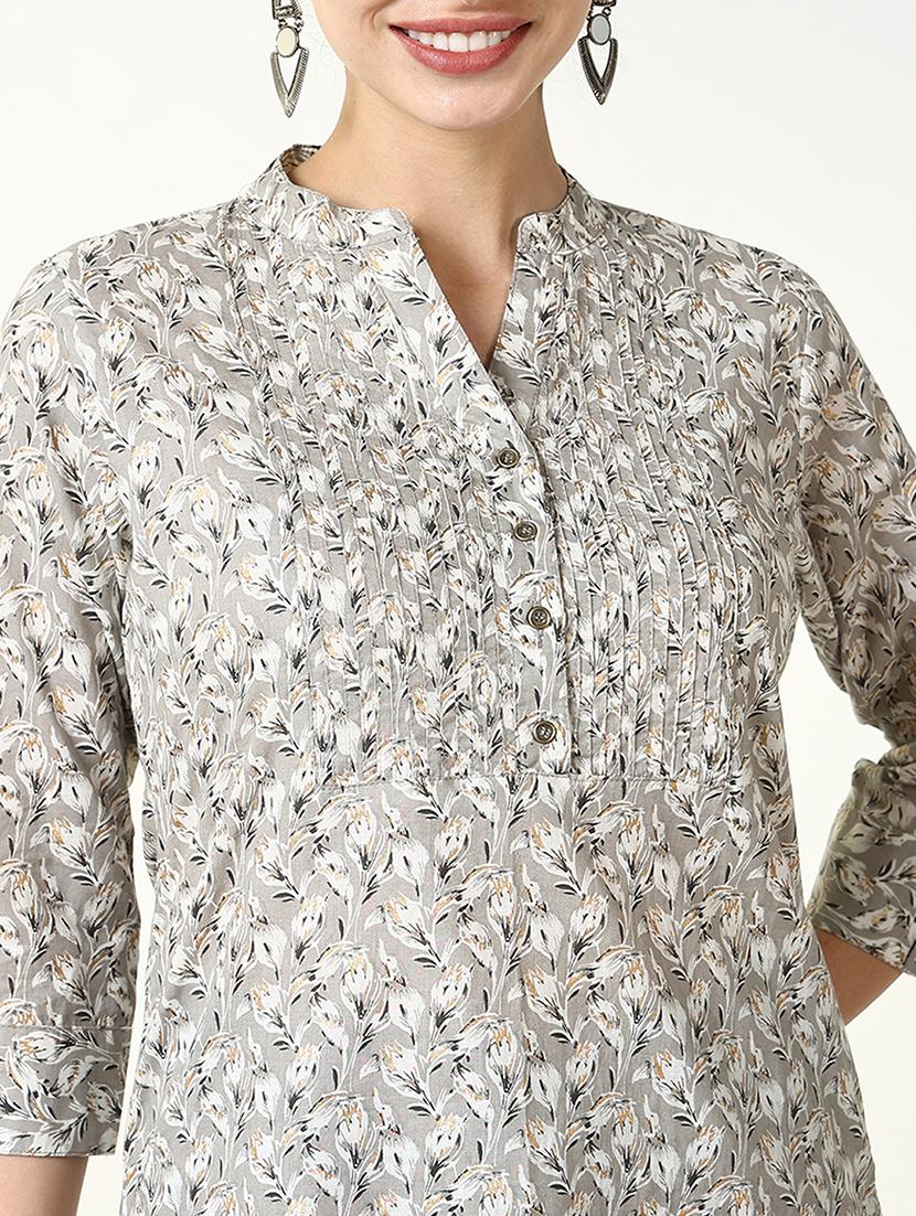 women three quarter sleeve straight kurti - 21661681 - Standard Image - 5