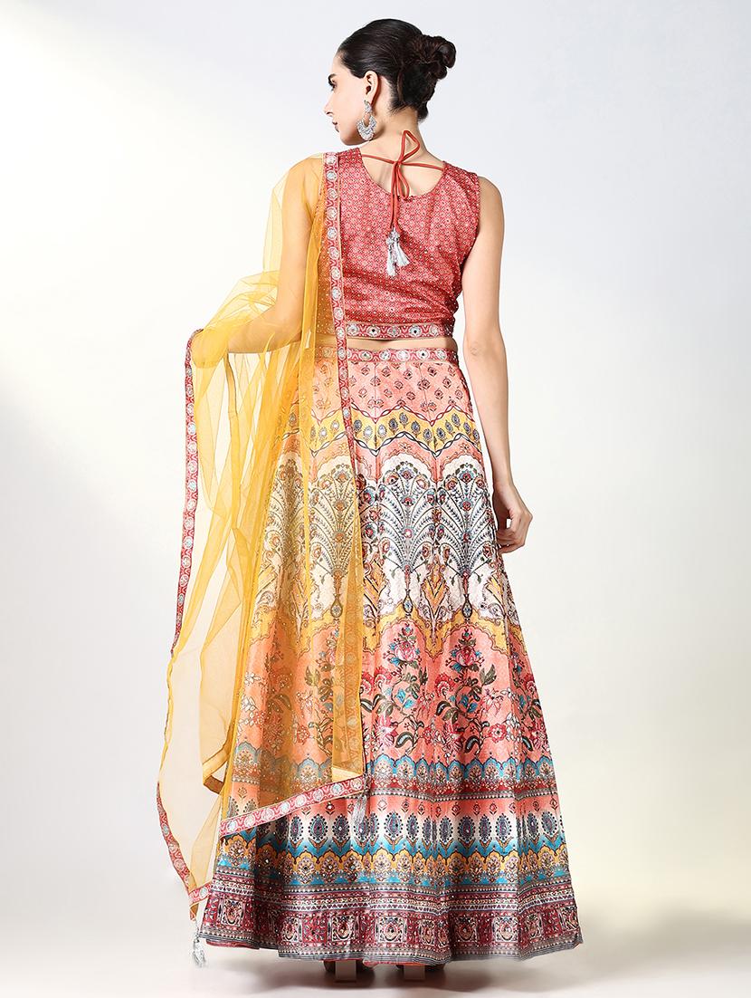 women floral flared lehenga choli with dupatta - 21661692 - Standard Image - 3
