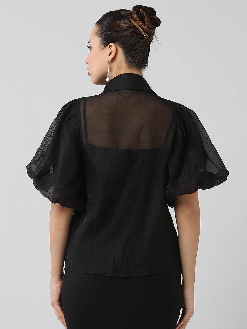 women solid collared shirt with slip - 21661701 - Standard Image - 3