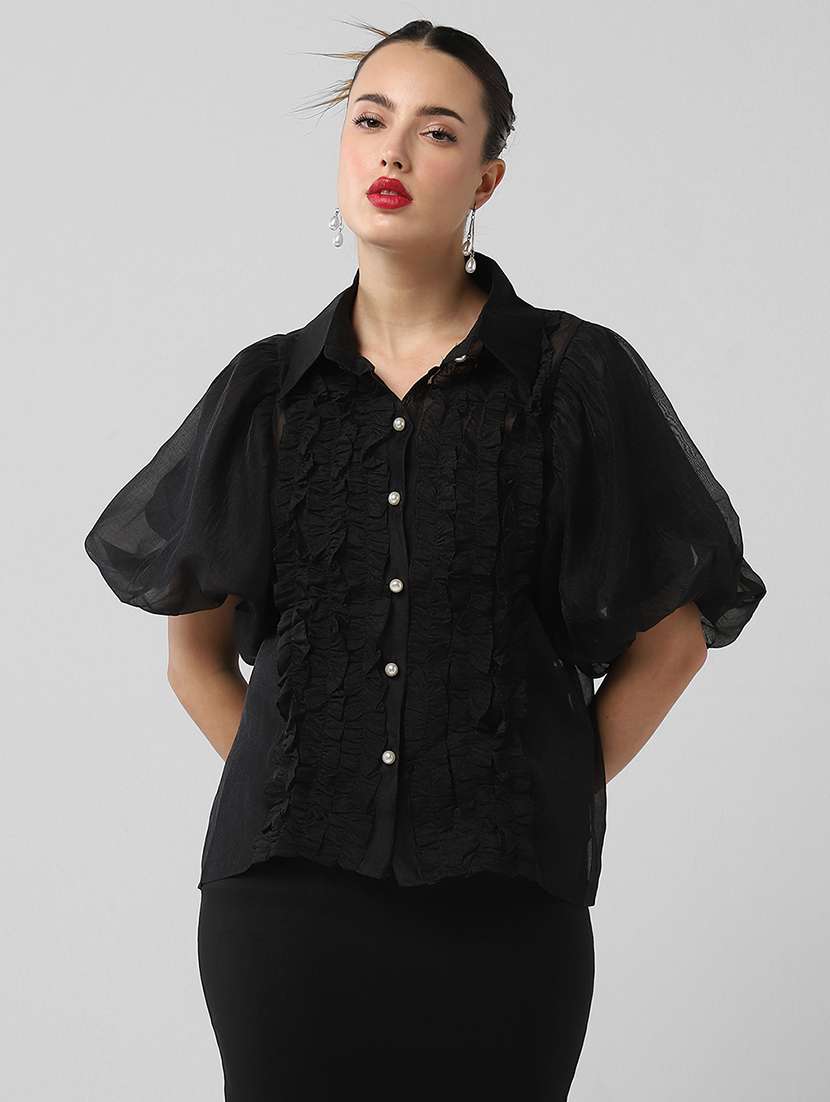 women solid collared shirt with slip - 21661701 - Standard Image - 5