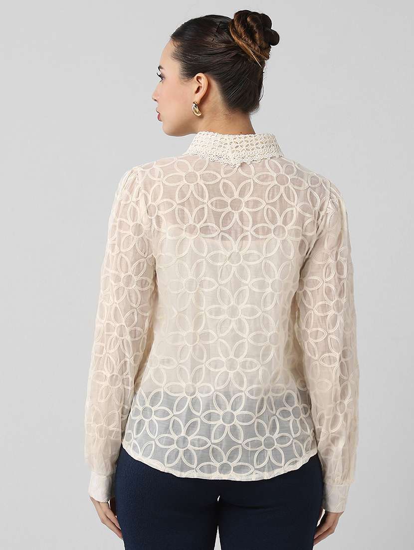 women self designed collared shirt with slip - 21661705 -  Standard Image - 3