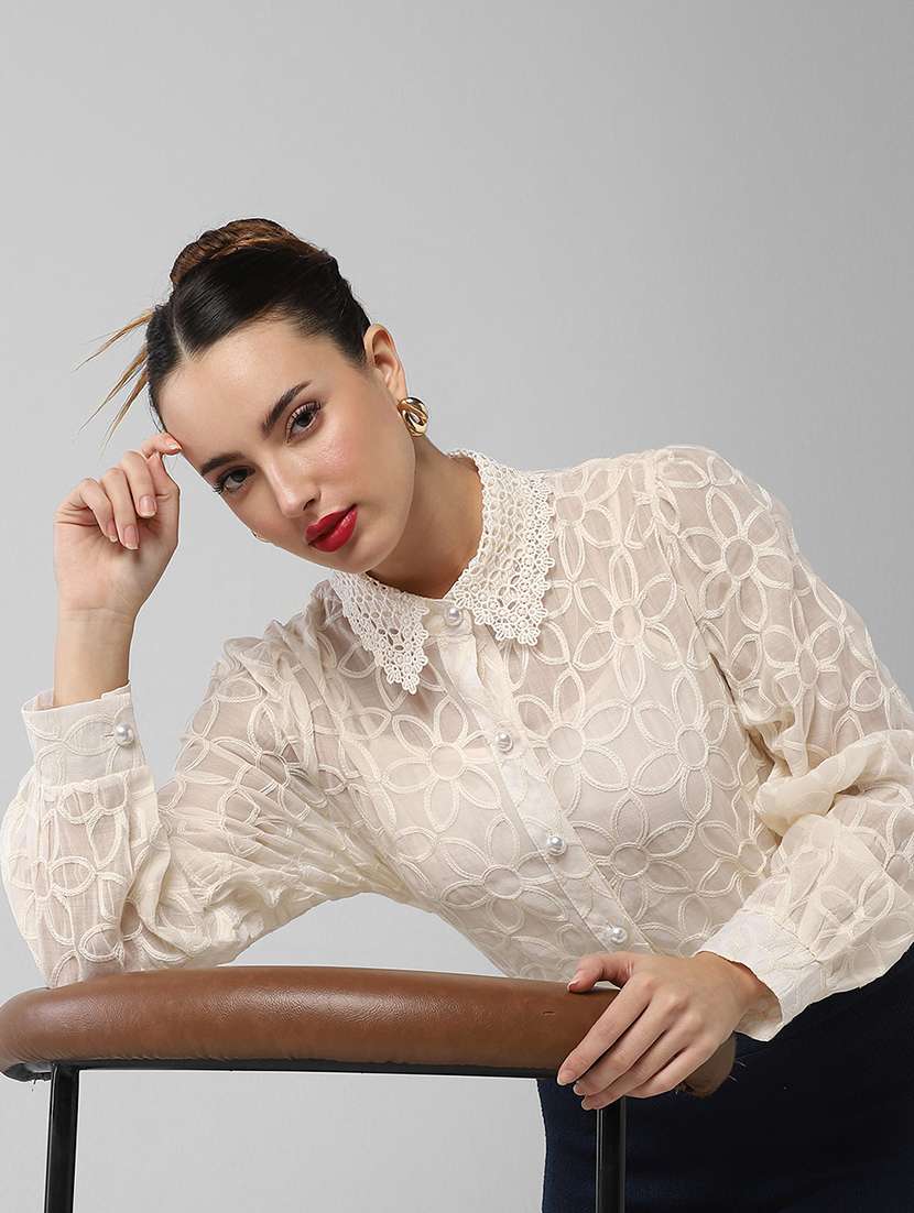 women self designed collared shirt with slip - 21661705 -  Standard Image - 5