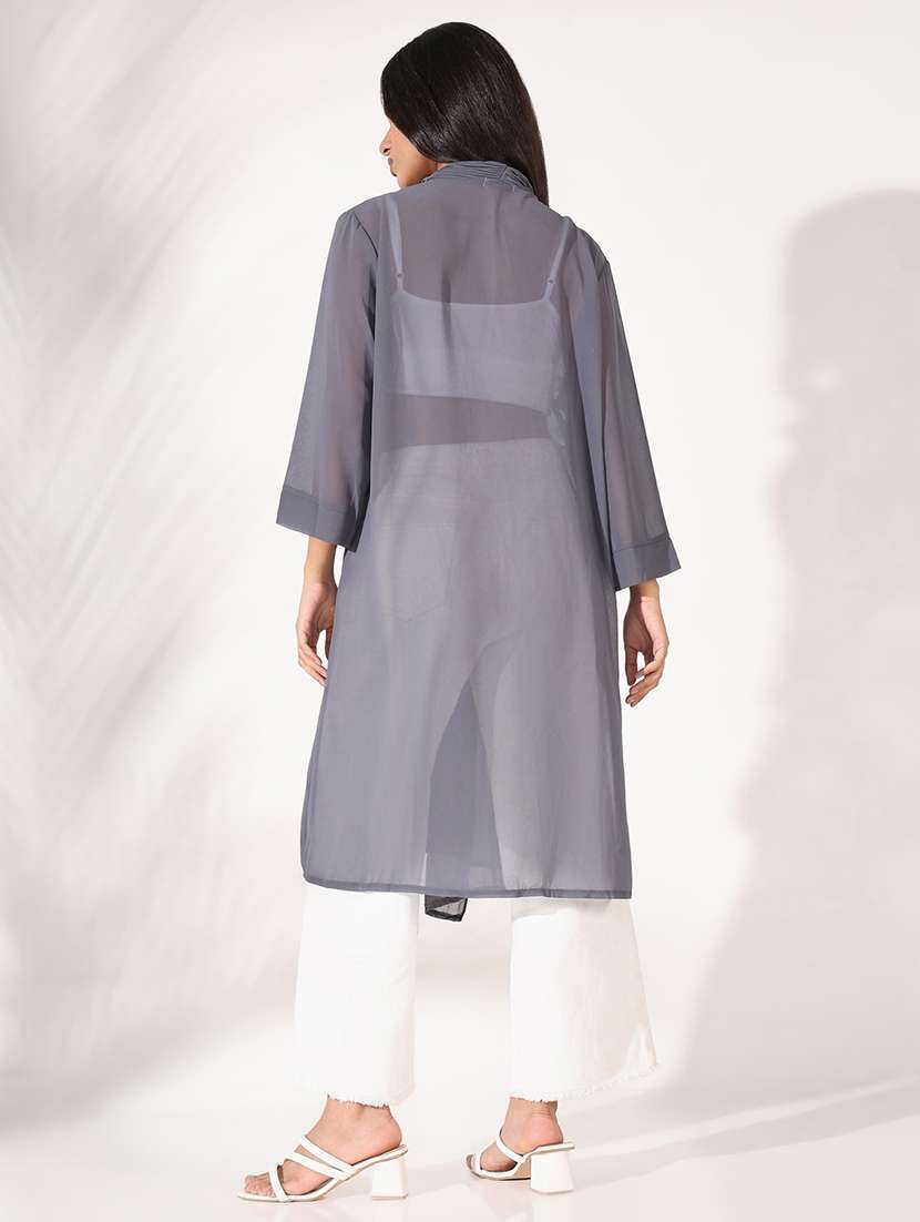 women solid long shrug - 21661721 -  Standard Image - 3