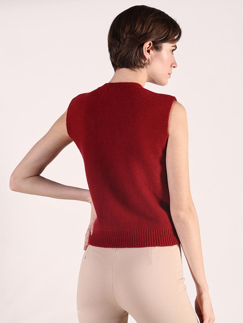 women solid sleeveless crop pullover - 21661745 - Standard Image - 3