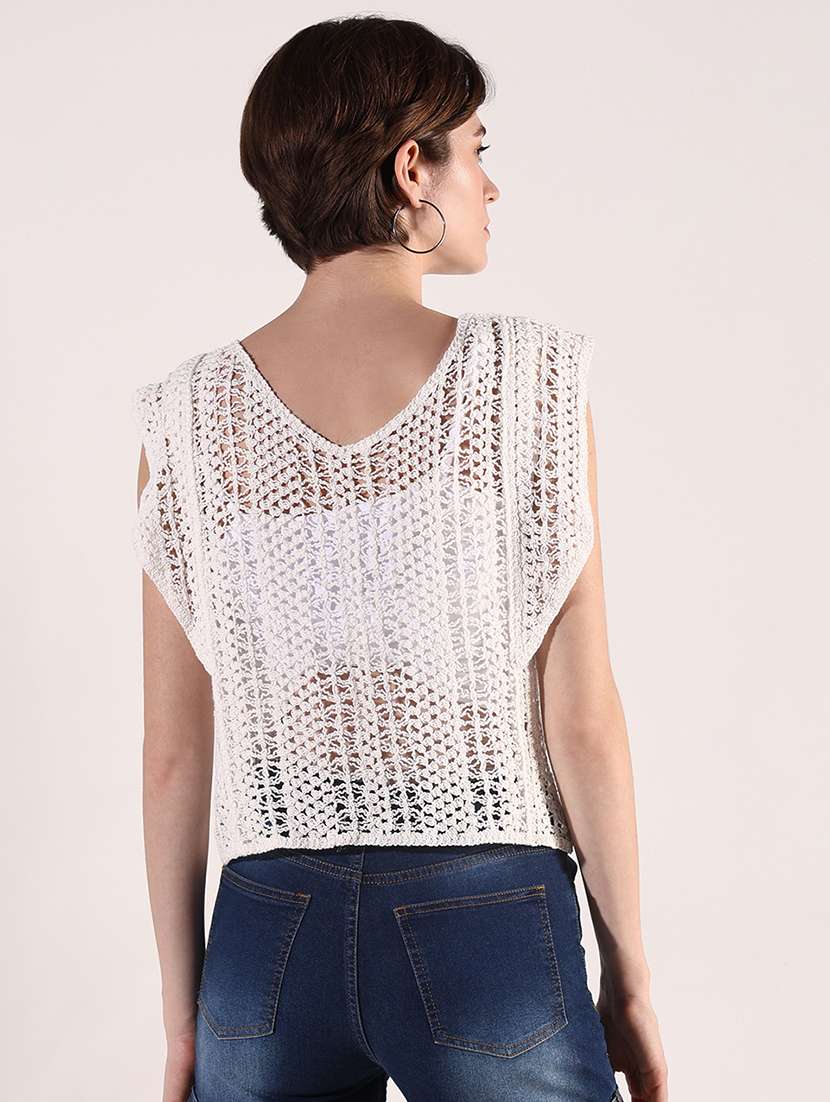 women crochet detailed crop top - 21661755 - Standard Image - 3