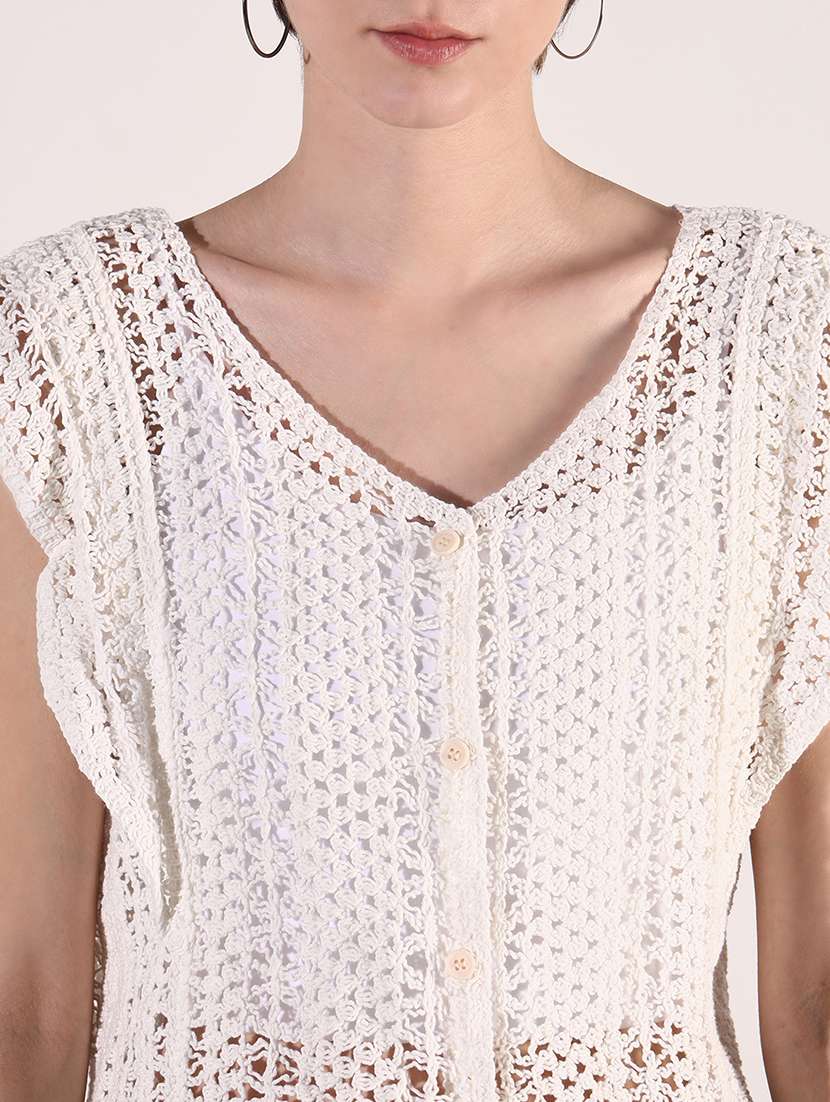 women crochet detailed crop top - 21661755 - Standard Image - 5