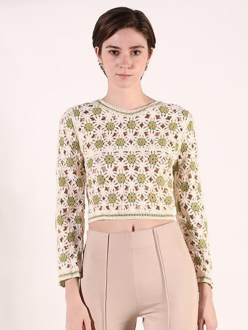 women crochet detailed crop top - 21661757 - Standard Image - 0