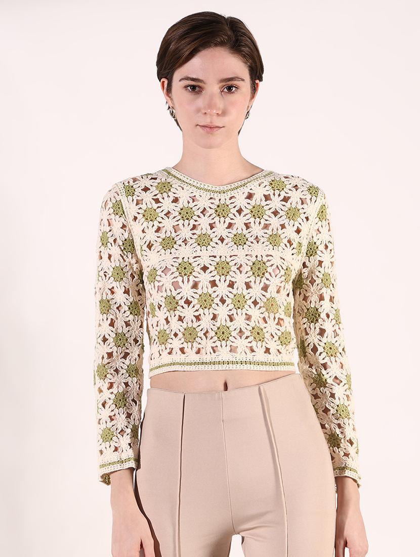 women crochet detailed crop top - 21661757 - Zoom Image - 0