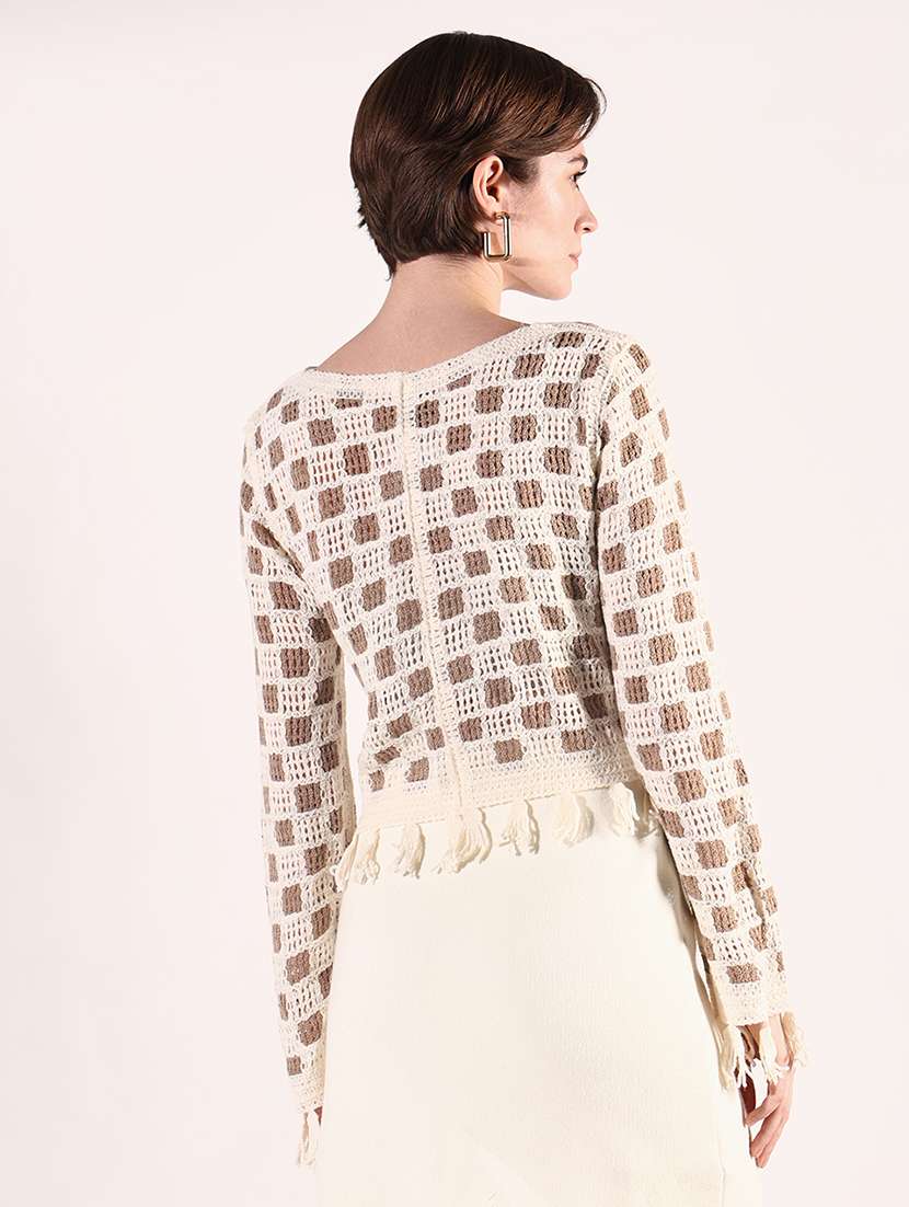 women crochet detailed crop top - 21661762 -  Standard Image - 3