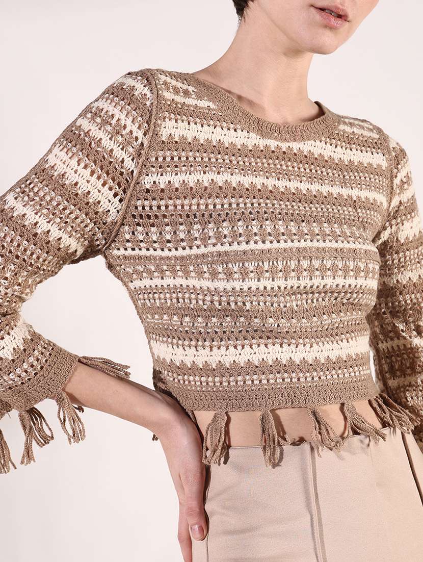 women crochet detailed crop top - 21661763 -  Standard Image - 5