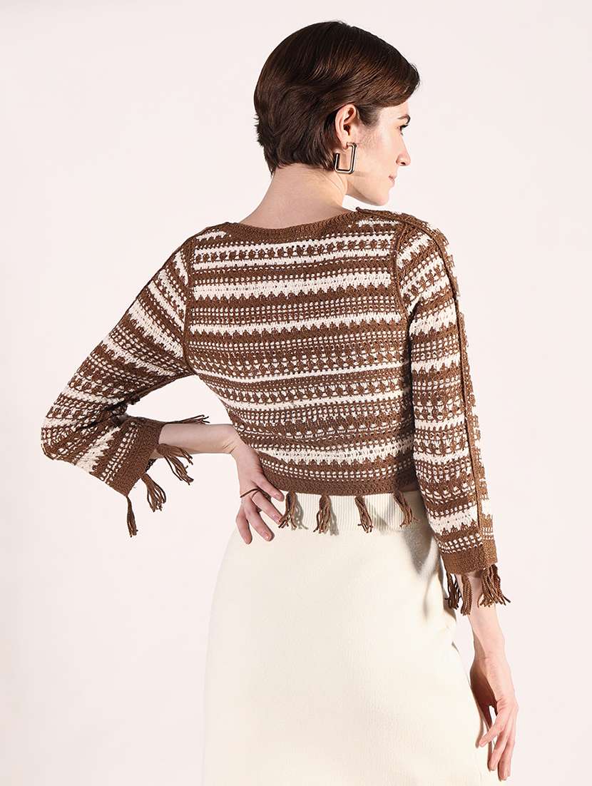 women crochet detailed crop top - 21661764 -  Standard Image - 3