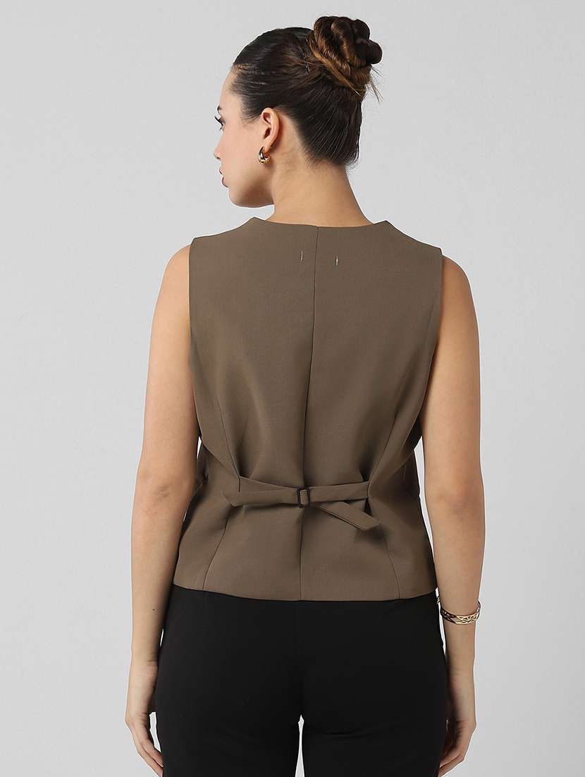 women solid sleeveless vest top - 21661773 -  Standard Image - 3