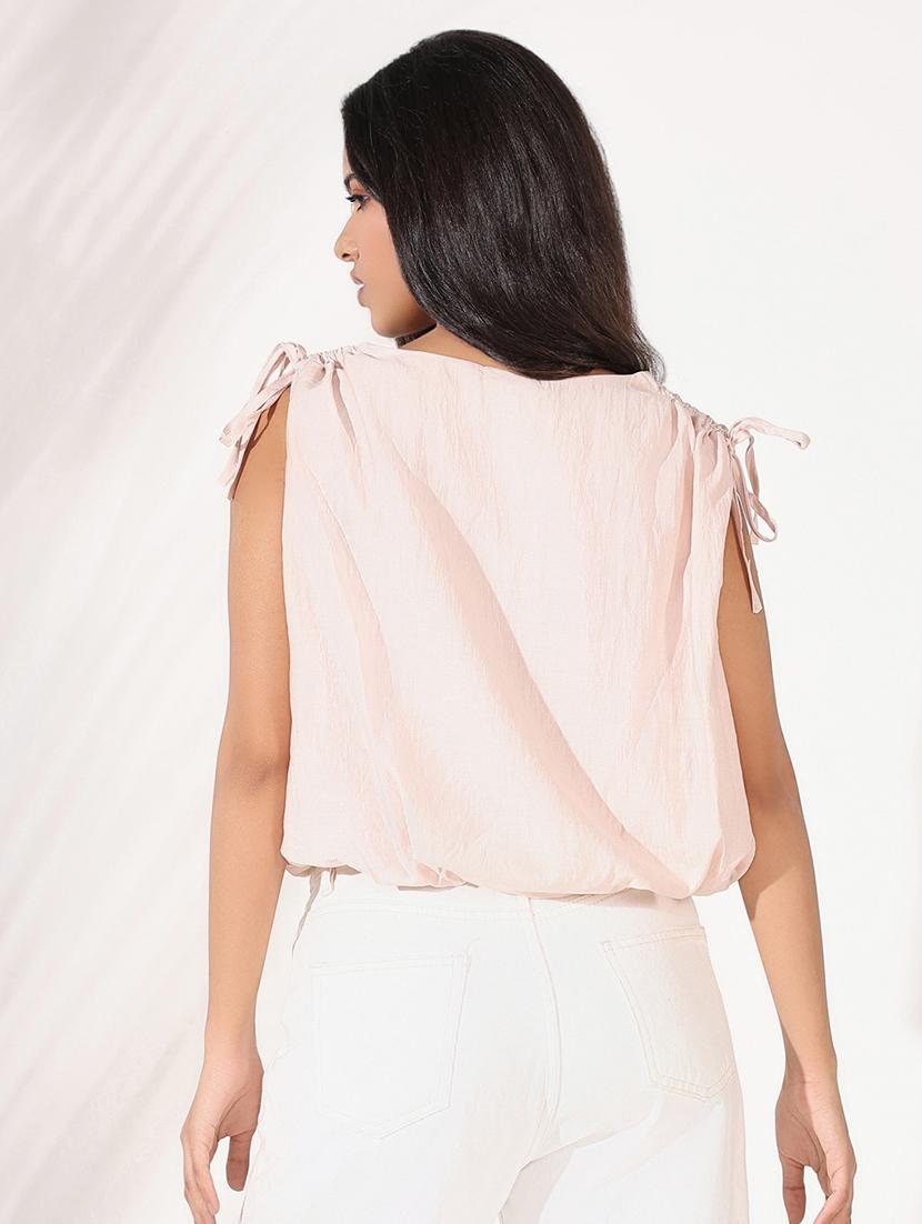 women solid sleeveless blouson top - 21661777 - Standard Image - 3