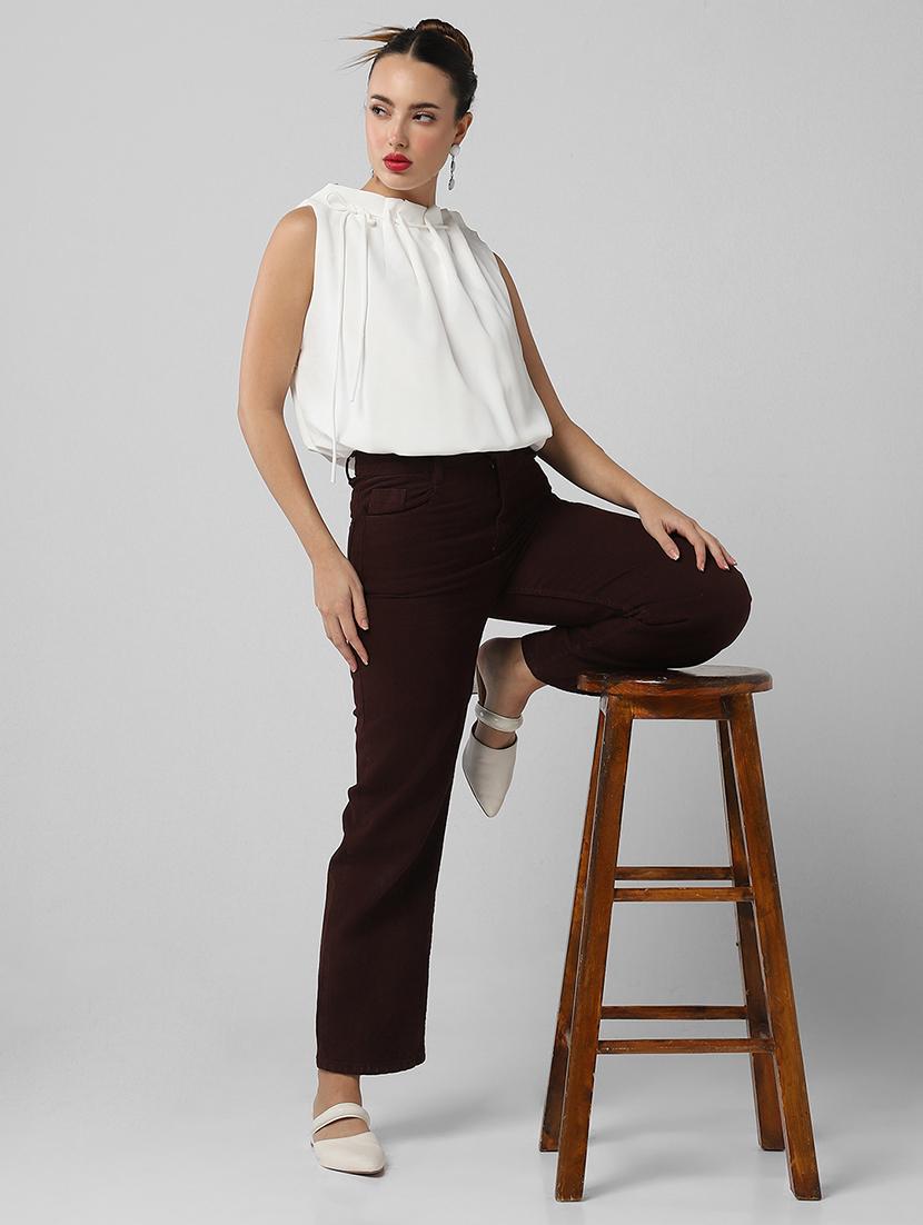 women solid sleeveless regular top - 21661778 - Standard Image - 5