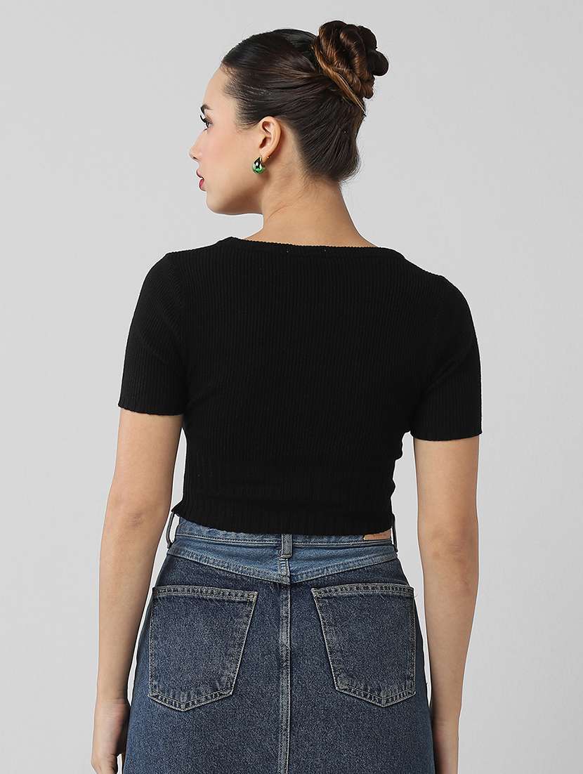 women solid short sleeves top - 21661781 - Standard Image - 3