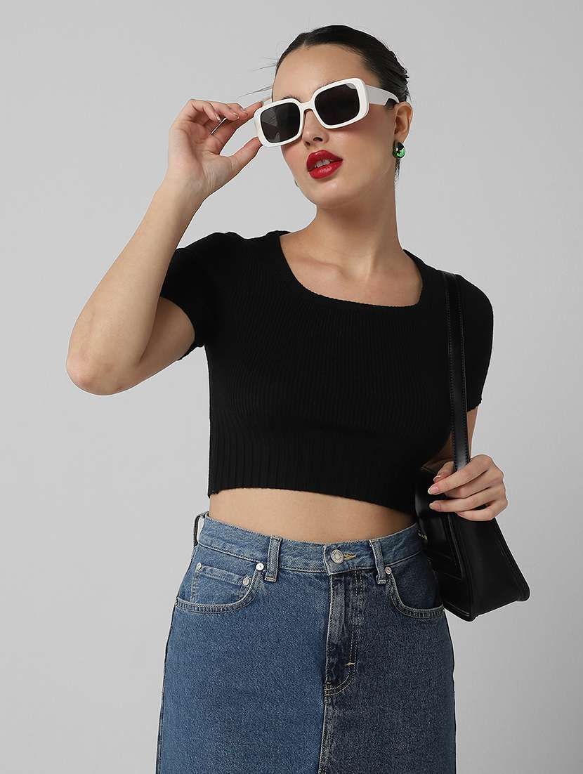 women solid short sleeves top - 21661781 - Standard Image - 5