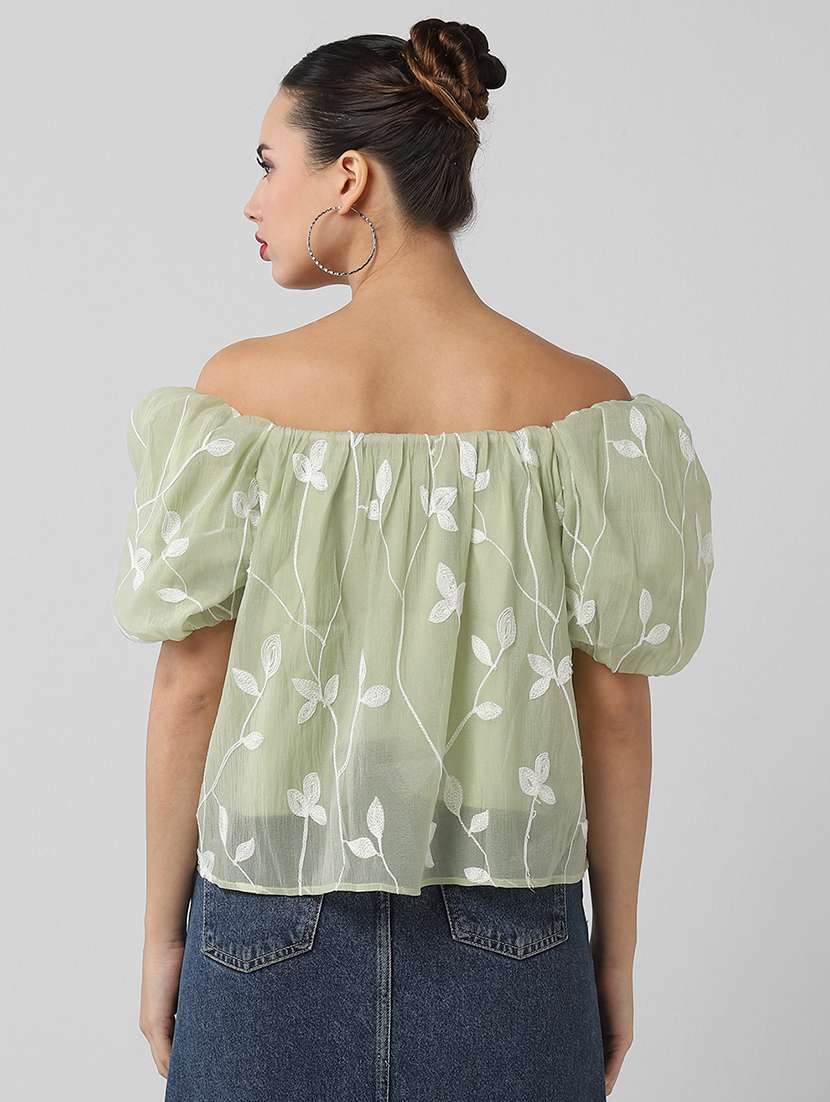 women self designed off shoulder regular top - 21661787 - Standard Image - 3