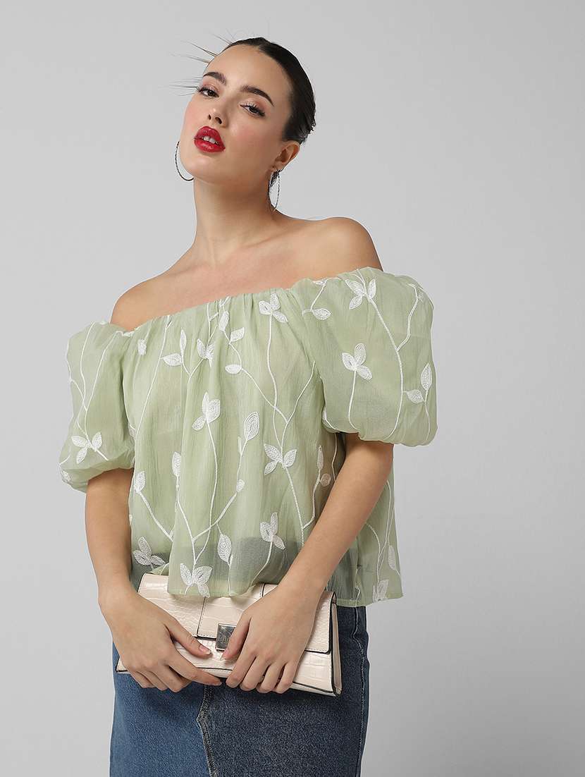 women self designed off shoulder regular top - 21661787 - Standard Image - 5