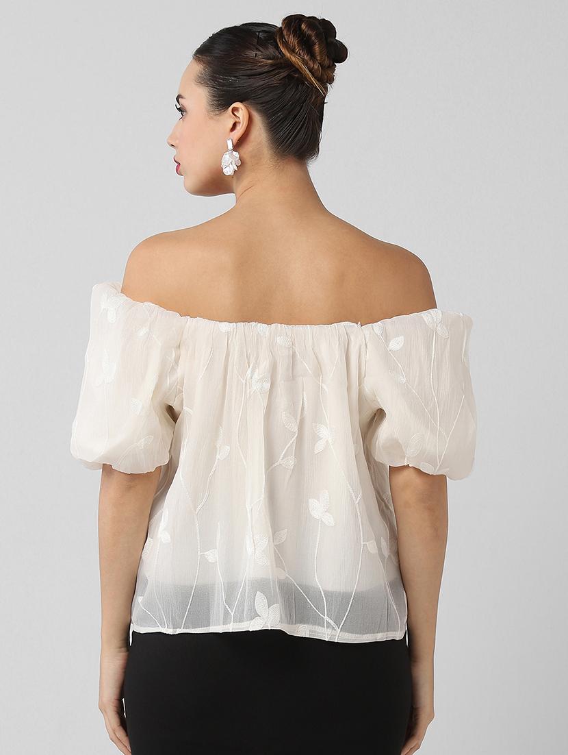 women self designed off shoulder regular top - 21661788 - Standard Image - 3
