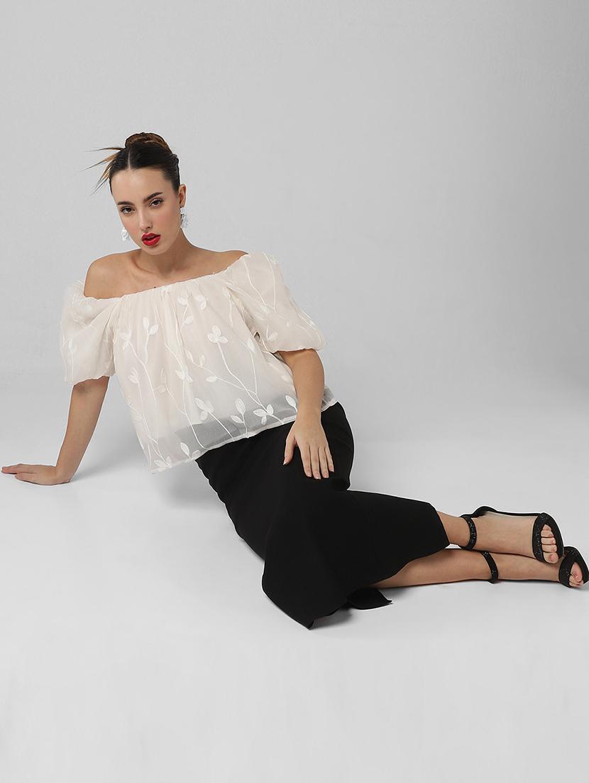 women self designed off shoulder regular top - 21661788 - Standard Image - 5