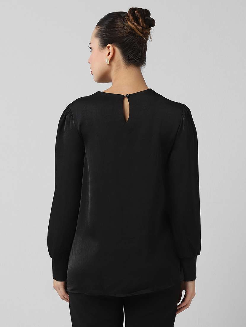 women solid long sleeves regular top - 21661789 - Standard Image - 3
