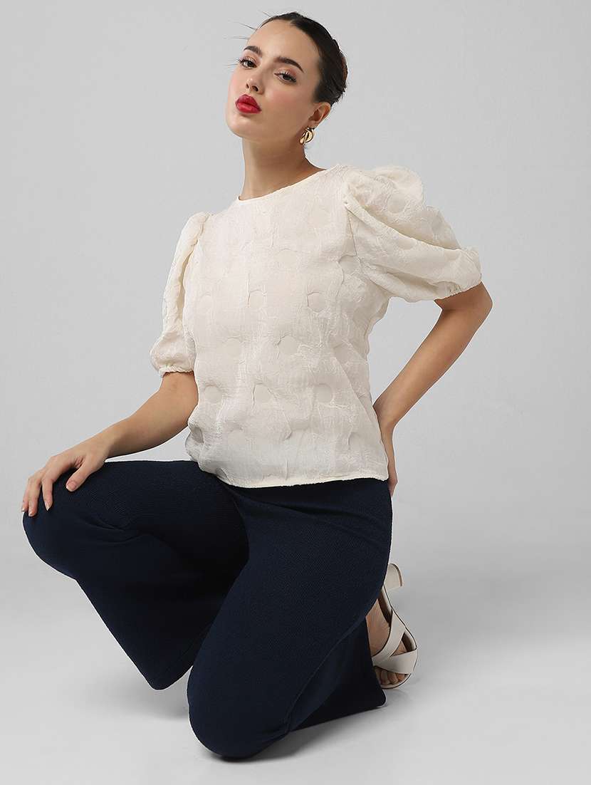 women self designed puff sleeves regular top - 21661800 -  Standard Image - 5