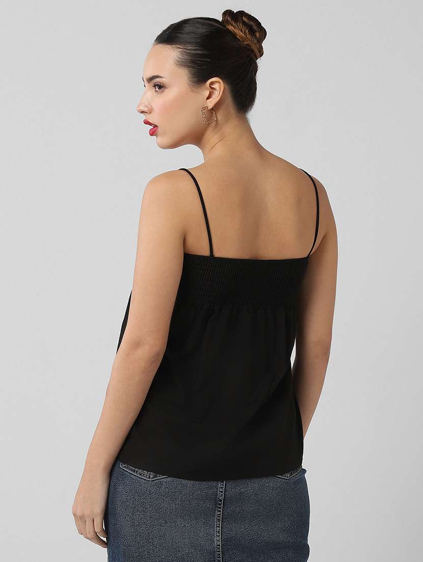 women lace detailed shoulder strap a-line top - 21661801 -  Standard Image - 3