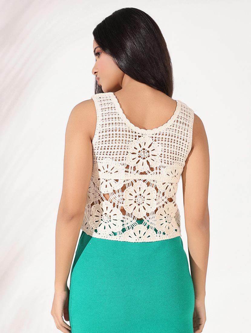 women crochet detailed crop top - 21661817 - Standard Image - 3
