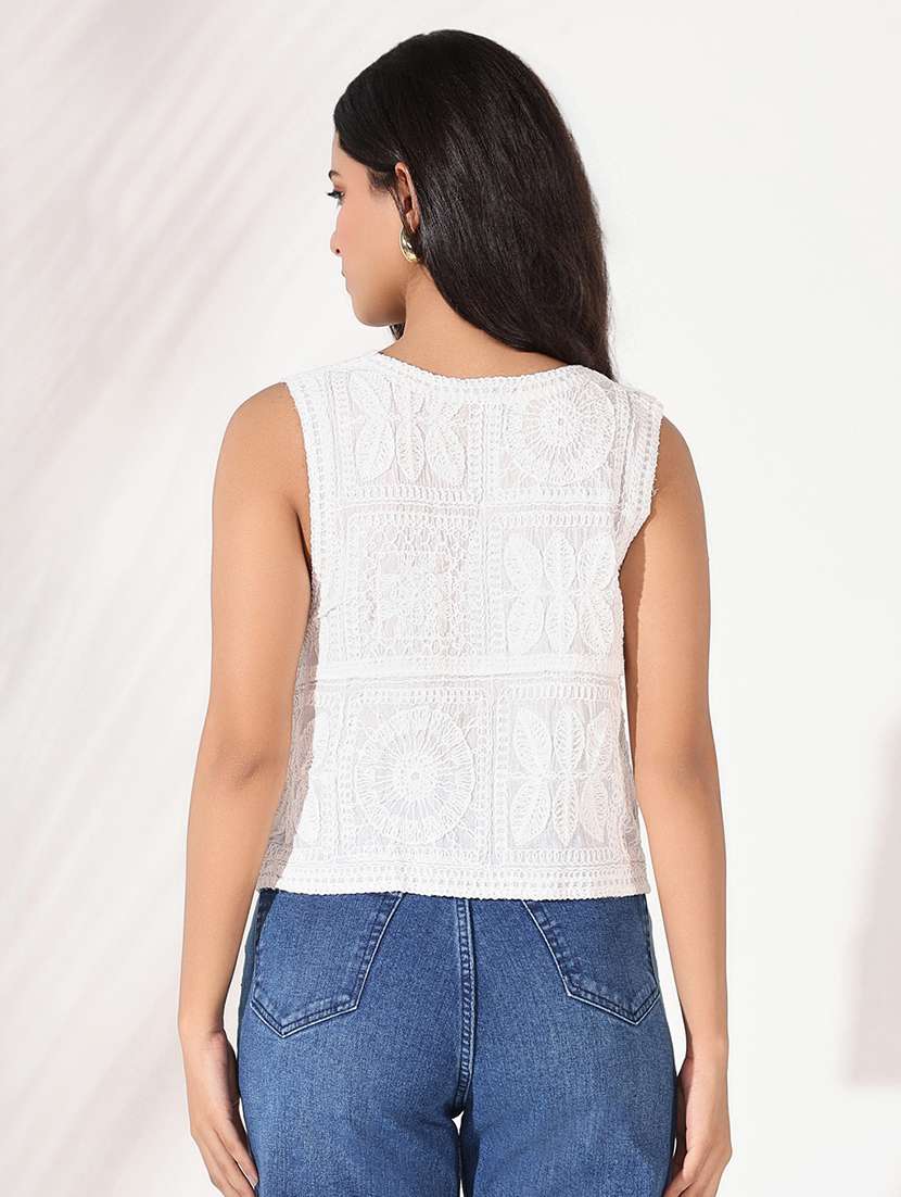 women crochet detailed vest top - 21661842 -  Standard Image - 3